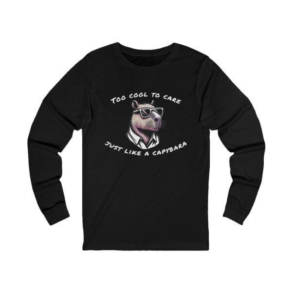 Unisex Jersey Long Sleeve Tee with Unique Capybara Design – Comfortable and Stylish Top