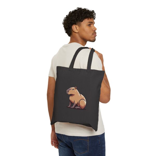 "Capybara Cotton Canvas Tote Bag – Eco-Friendly and Cute Design for Everyday Use"