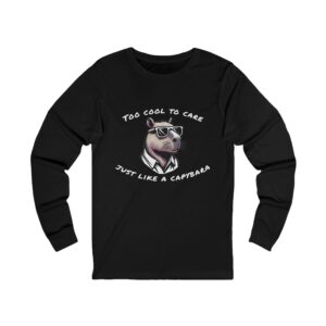 Unisex Jersey Long Sleeve Tee with Unique Capybara Design – Comfortable and Stylish Top