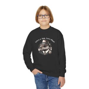 Youth Crewneck Sweatshirt with Adorable Capybara Design – Cozy and Fun for Everyday Wear