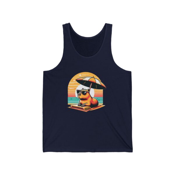 Unisex Jersey Tank Top with Cute Capybara Design – Perfect for Summer Style