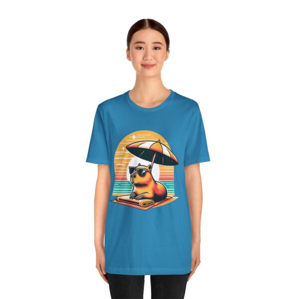 Unisex Jersey Short Sleeve Tee with Adorable Capybara Design – Soft and Stylish T-Shirt