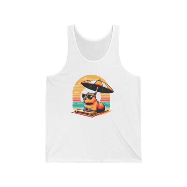 Unisex Jersey Tank Top with Cute Capybara Design – Perfect for Summer Style