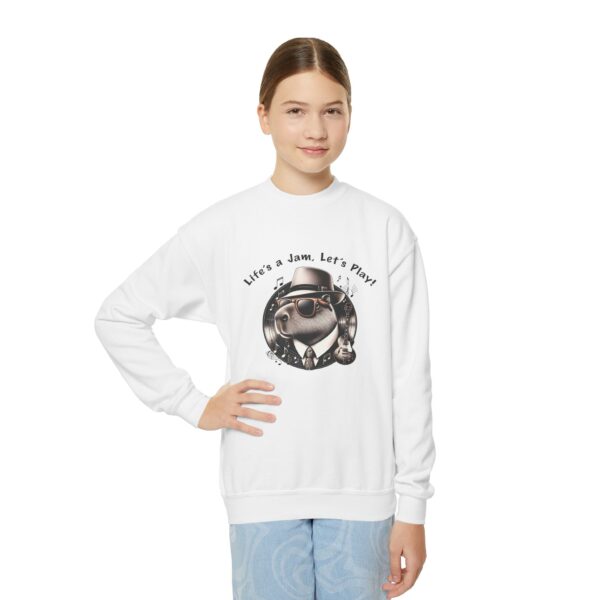 Youth Crewneck Sweatshirt with Adorable Capybara Design – Cozy and Fun for Everyday Wear