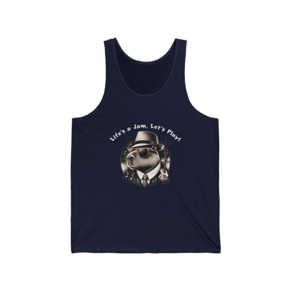 Unisex Jersey Tank Top with Cute Capybara Design – Perfect for Summer Style