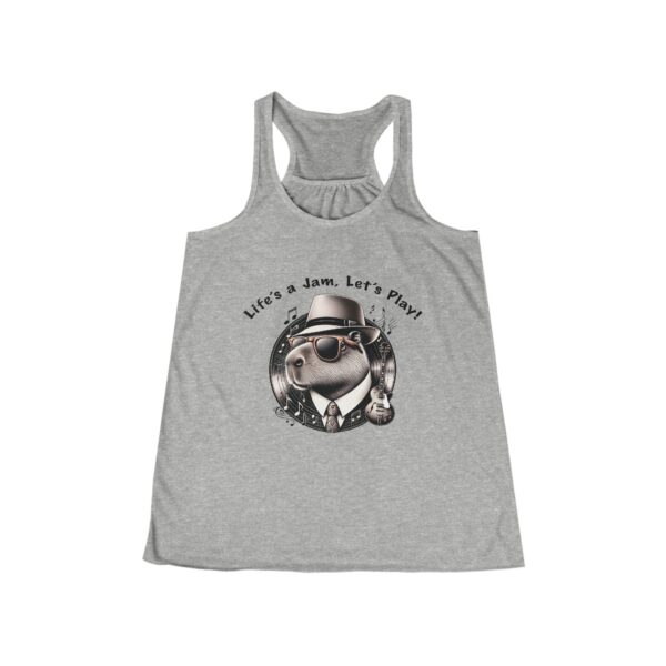 Womens Flowy Racerback Tank with Adorable Capybara Design – Lightweight, Stylish, and Fun for Summer