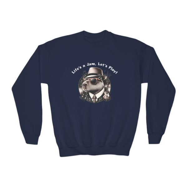 Youth Crewneck Sweatshirt with Adorable Capybara Design – Cozy and Fun for Everyday Wear