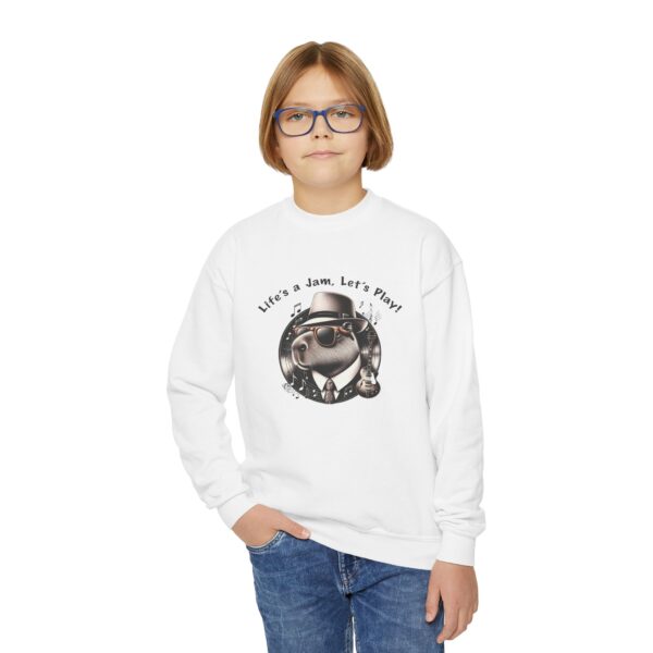 Youth Crewneck Sweatshirt with Adorable Capybara Design – Cozy and Fun for Everyday Wear