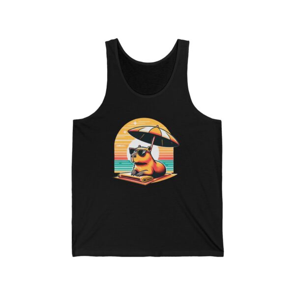 Unisex Jersey Tank Top with Cute Capybara Design – Perfect for Summer Style