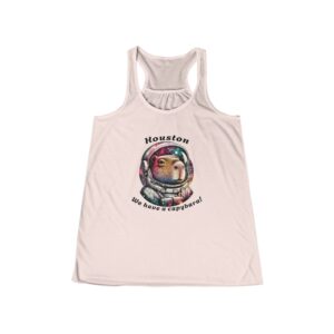 Womens Flowy Racerback Tank with Adorable Capybara Design – Lightweight, Stylish, and Fun for Summer