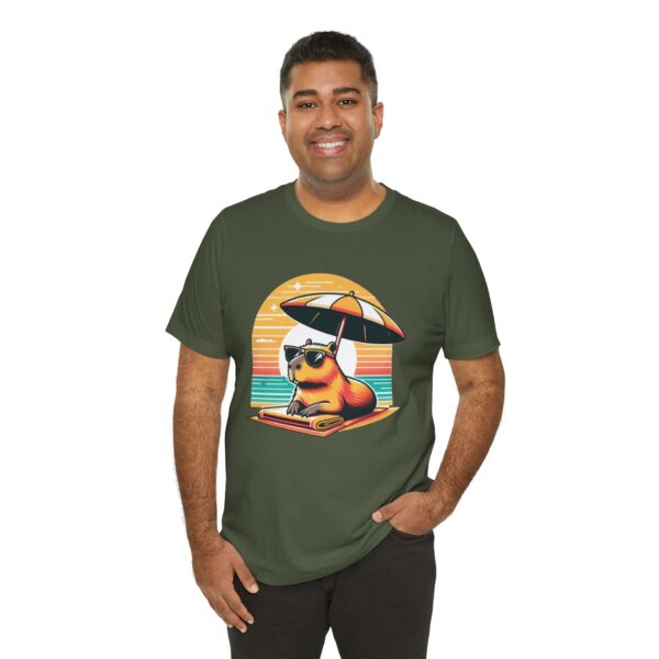 Unisex Jersey Short Sleeve Tee with Adorable Capybara Design – Soft and Stylish T-Shirt