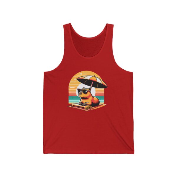 Unisex Jersey Tank Top with Cute Capybara Design – Perfect for Summer Style