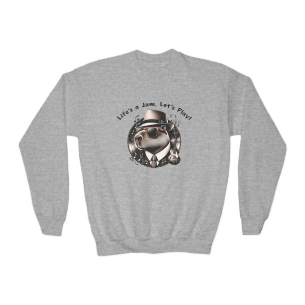 Youth Crewneck Sweatshirt with Adorable Capybara Design – Cozy and Fun for Everyday Wear