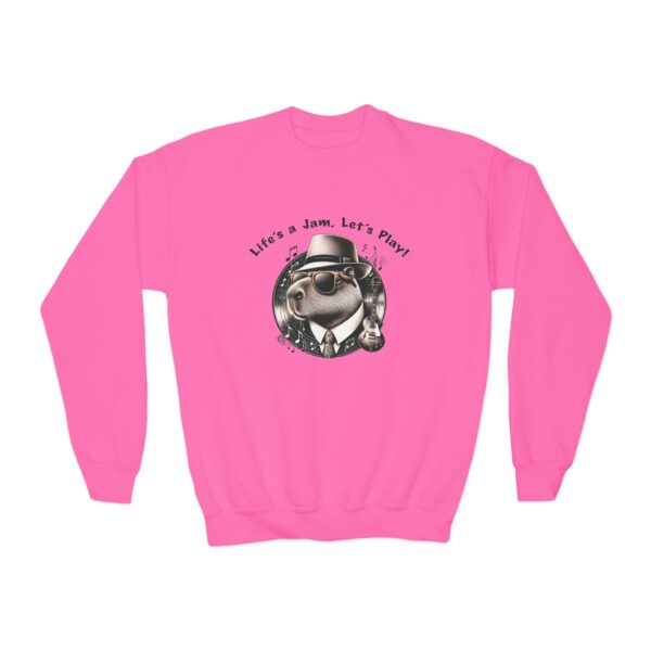 Youth Crewneck Sweatshirt with Adorable Capybara Design – Cozy and Fun for Everyday Wear