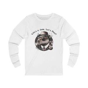 Unisex Jersey Long Sleeve Tee with Unique Capybara Design – Comfortable and Stylish Top