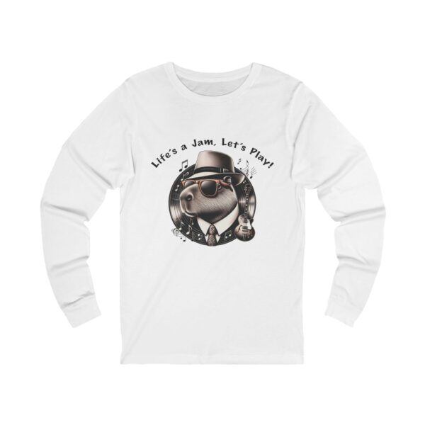 Unisex Jersey Long Sleeve Tee with Unique Capybara Design – Comfortable and Stylish Top