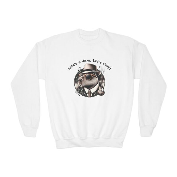 Youth Crewneck Sweatshirt with Adorable Capybara Design – Cozy and Fun for Everyday Wear