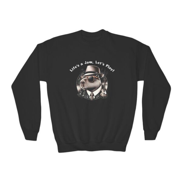 Youth Crewneck Sweatshirt with Adorable Capybara Design – Cozy and Fun for Everyday Wear