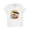Unisex Short Sleeve V-Neck T-Shirt with Cute Capybara Design – Comfortable Casual Wear