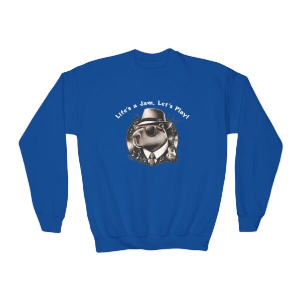 Youth Crewneck Sweatshirt with Adorable Capybara Design – Cozy and Fun for Everyday Wear