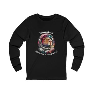 Unisex Jersey Long Sleeve Tee with Unique Capybara Design – Comfortable and Stylish Top