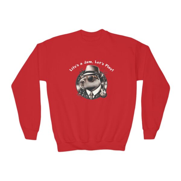 Youth Crewneck Sweatshirt with Adorable Capybara Design – Cozy and Fun for Everyday Wear