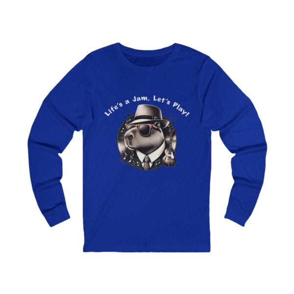 Unisex Jersey Long Sleeve Tee with Unique Capybara Design – Comfortable and Stylish Top
