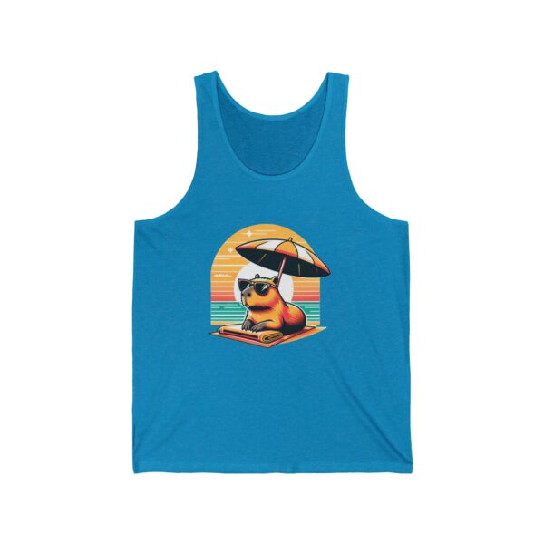 Unisex Jersey Tank Top with Cute Capybara Design – Perfect for Summer Style