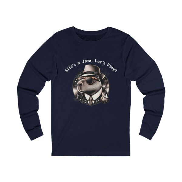 Unisex Jersey Long Sleeve Tee with Unique Capybara Design – Comfortable and Stylish Top