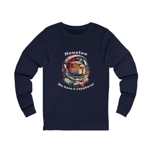 Unisex Jersey Long Sleeve Tee with Unique Capybara Design – Comfortable and Stylish Top