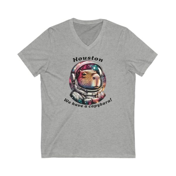 Unisex Short Sleeve V-Neck T-Shirt with Cute Capybara Design – Comfortable Casual Wear