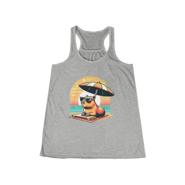 Womens Flowy Racerback Tank with Adorable Capybara Design – Lightweight, Stylish, and Fun for Summer