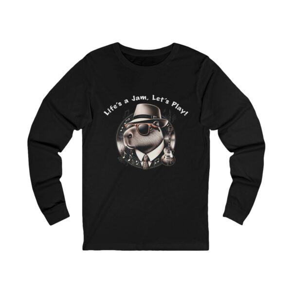 Unisex Jersey Long Sleeve Tee with Unique Capybara Design – Comfortable and Stylish Top