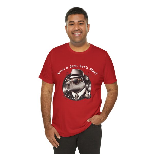 Unisex Jersey Short Sleeve Tee with Adorable Capybara Design – Soft and Stylish T-Shirt