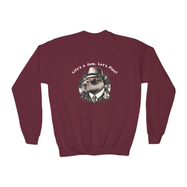 Youth Crewneck Sweatshirt with Adorable Capybara Design – Cozy and Fun for Everyday Wear