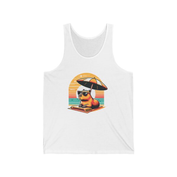 Unisex Jersey Tank Top with Cute Capybara Design – Perfect for Summer Style