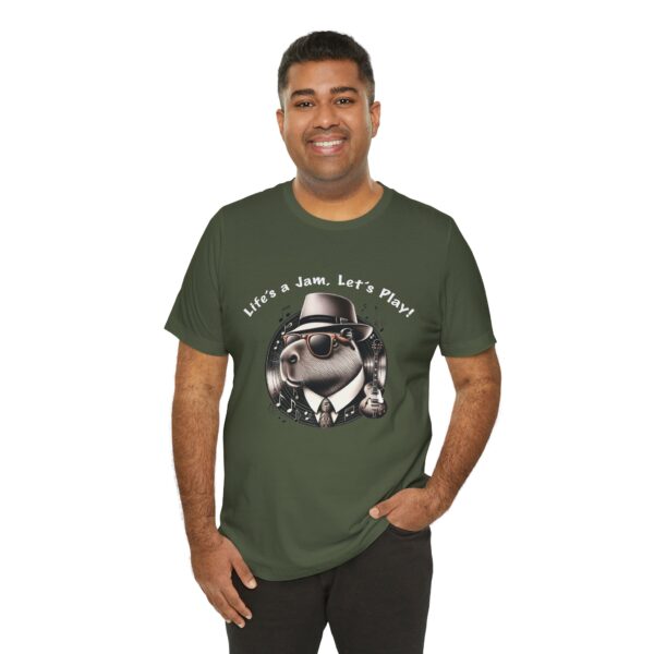 Unisex Jersey Short Sleeve Tee with Adorable Capybara Design – Soft and Stylish T-Shirt