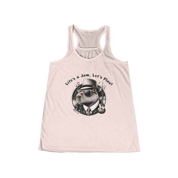 Womens Flowy Racerback Tank with Adorable Capybara Design – Lightweight, Stylish, and Fun for Summer