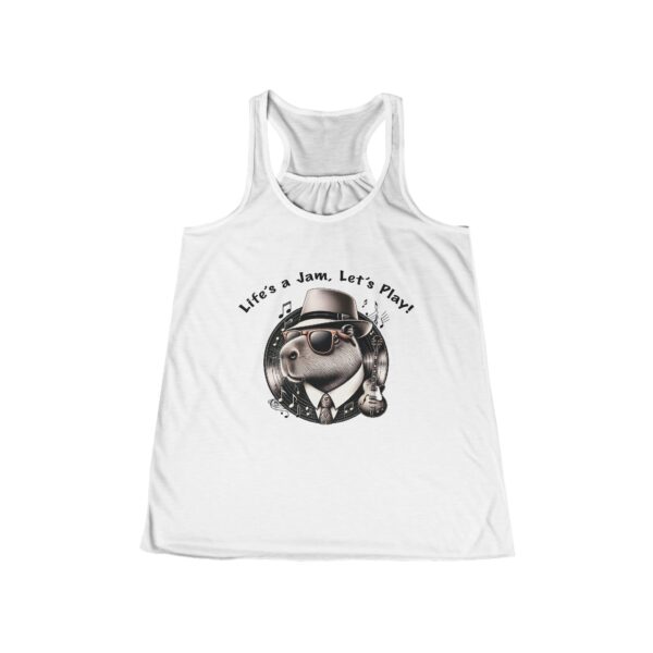Womens Flowy Racerback Tank with Adorable Capybara Design – Lightweight, Stylish, and Fun for Summer