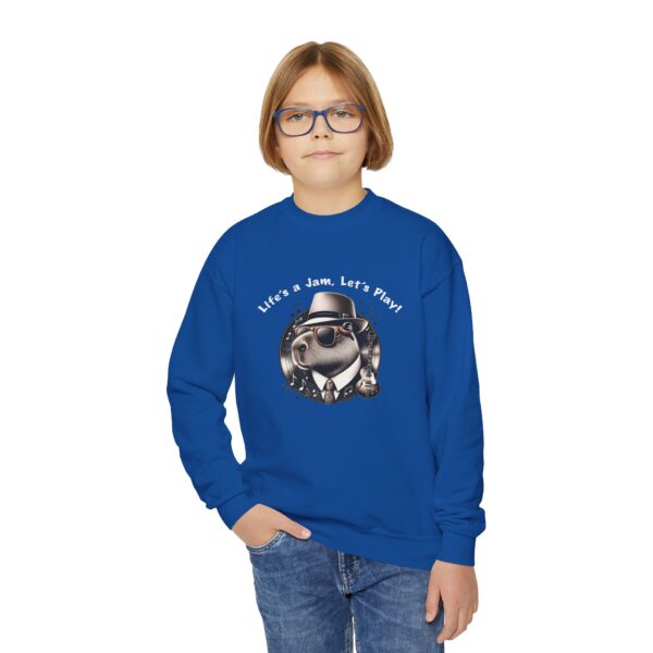 Youth Crewneck Sweatshirt with Adorable Capybara Design – Cozy and Fun for Everyday Wear