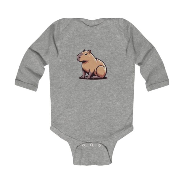 Infant Long Sleeve Bodysuit with Cute Capybara Design – Soft, Cozy, and Perfect for Baby’s Everyday Comfort