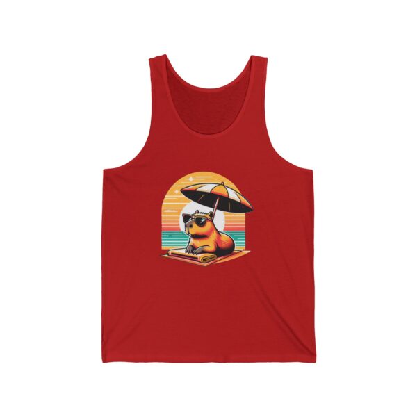 Unisex Jersey Tank Top with Cute Capybara Design – Perfect for Summer Style