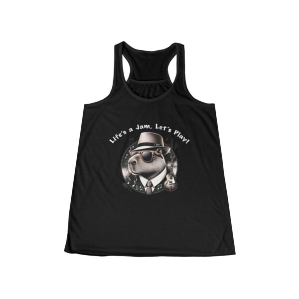 Womens Flowy Racerback Tank with Adorable Capybara Design – Lightweight, Stylish, and Fun for Summer