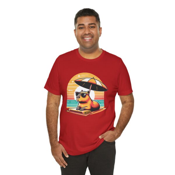 Unisex Jersey Short Sleeve Tee with Adorable Capybara Design – Soft and Stylish T-Shirt