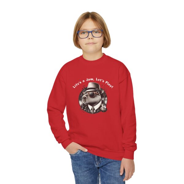 Youth Crewneck Sweatshirt with Adorable Capybara Design – Cozy and Fun for Everyday Wear