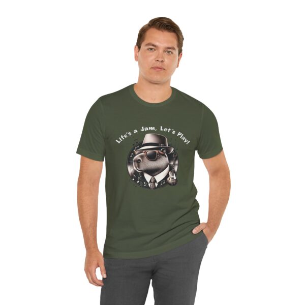 Unisex Jersey Short Sleeve Tee with Adorable Capybara Design – Soft and Stylish T-Shirt
