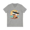 Unisex Short Sleeve V-Neck T-Shirt with Cute Capybara Design – Comfortable Casual Wear