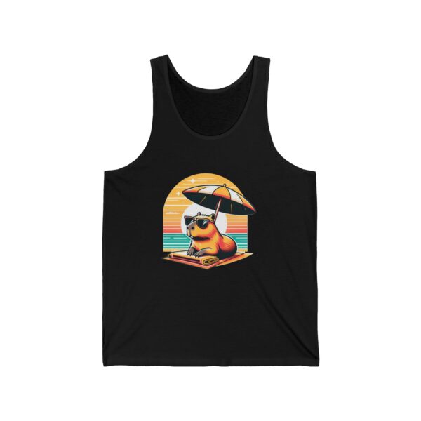 Unisex Jersey Tank Top with Cute Capybara Design – Perfect for Summer Style