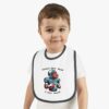 Baby Contrast Trim Jersey Bib with Adorable Capybara Design – Soft, Stylish, and Perfect for Messy Mealtime