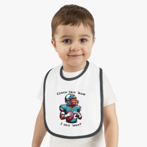 Baby Contrast Trim Jersey Bib with Adorable Capybara Design – Soft, Stylish, and Perfect for Messy Mealtime